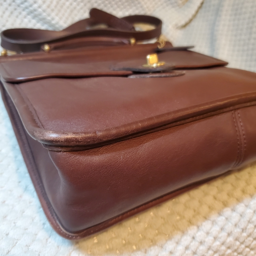 Vintage Coach Willis Station Crossbody Shoulder Bag Brown Leather - Picture 9 of 16
